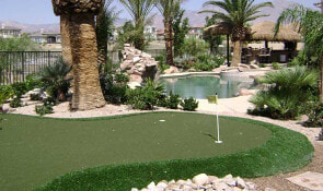 landscape design with putting green in las vegas